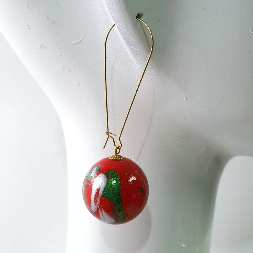 Vintage 80's Red Drop Acrylic Abstract Earings